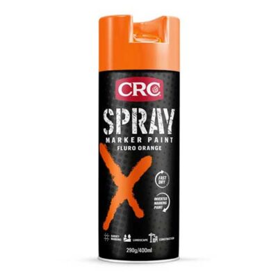CRC SPRAY MARKER PAINT FLURO ORANGE AEROSOL 400ML