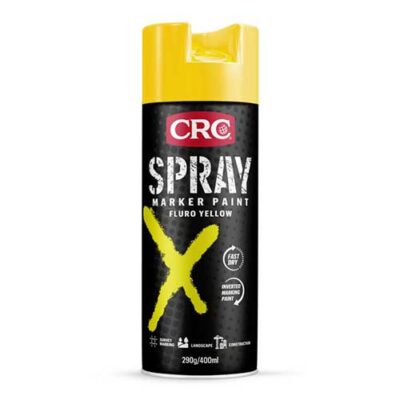 CRC SPRAY MARKER PAINT FLURO YELLOW AEROSOL 400ML