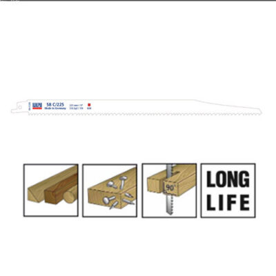 WILPU 58C/225 BI METAL SABRE SAW WOOD/NAIL BLADE