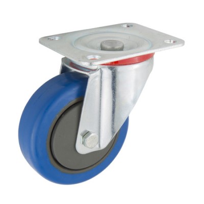 BLUE 100mm RUBBER CASTOR SWIVEL BALL/B (120KG)