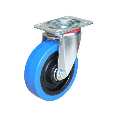 BLUE 125mm RUBBER CASTOR SWIVEL BALL/B (150KG)