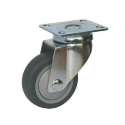 GREY 75mm  RUBBER CASTOR SWIVEL (60KG)