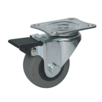 50MM URETHANE GREY CASTOR SWIVEL BRAKED (40KG)