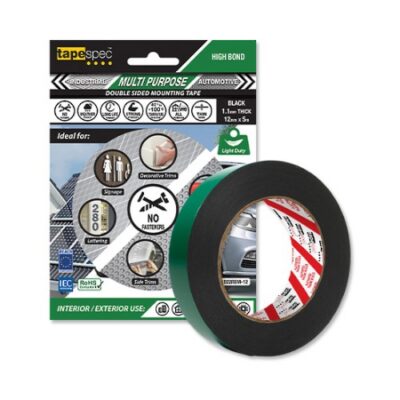 TAPESPECS MULTI D/S 1.1mm X 18mm X 5m BLACK FOAM