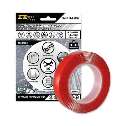 TAPESPECS ULTRA INVISIBLE D/S 1mm X 18mm X 5m