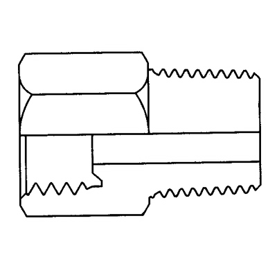TITON 1/4 TUBE x 1/4 BSPT INVERTED FLARE CONNECTOR