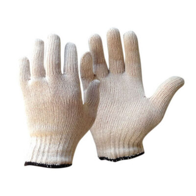 POLY COTTON GLOVE (EXLARGE) BROWN BAND