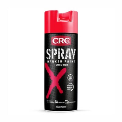 CRC SPRAY MARKER PAINT FLURO RED AEROSOL 400ML