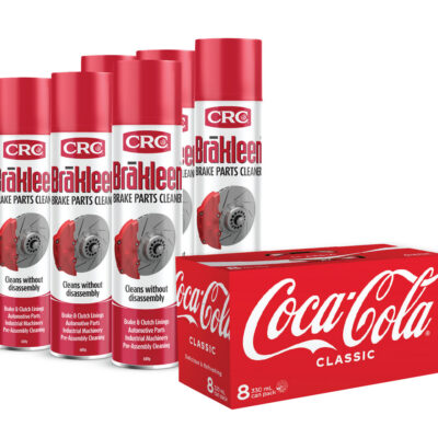 CRC BRAKLEEN AEROSOL 8 PACK WITH FREE COKE